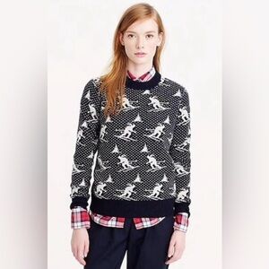 NWT- J. Crew Navy and White Apres Ski Pattern Sweater